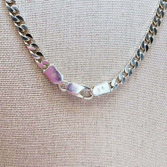 VTG Sterling Silver 925 Curb Link Chain Necklace Lobster Clasp Size 20" Length - Picture 5 of 11
